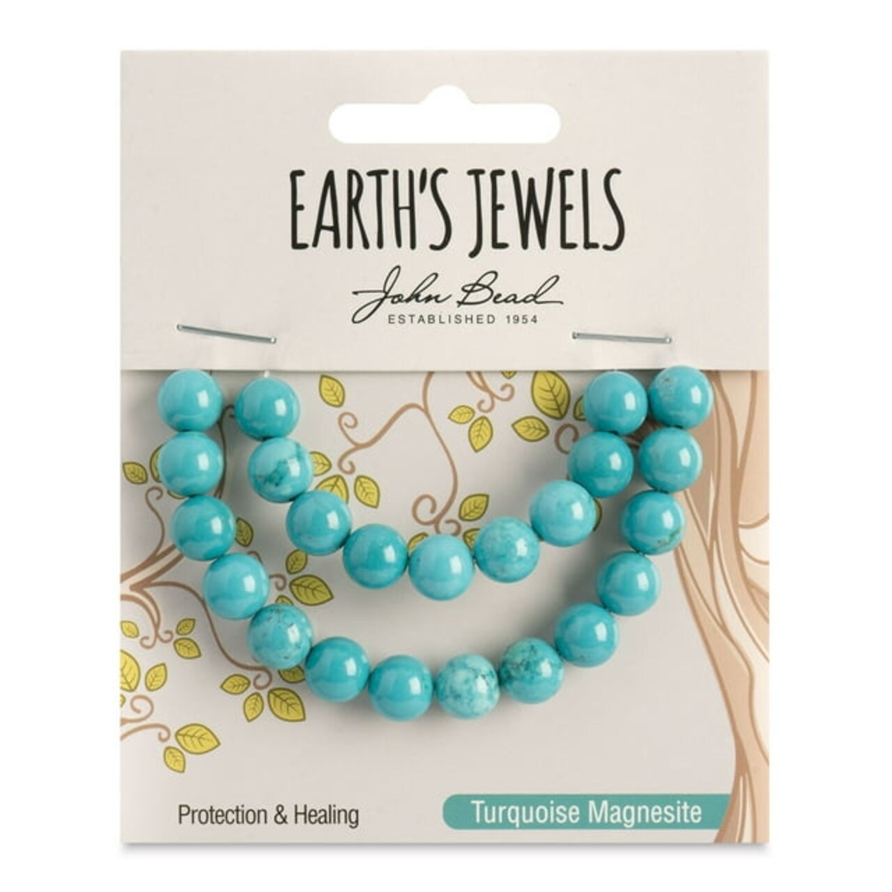 Earth's Jewels Semi-Precious Turquoise Howlite Natural Round Beads, 8mm